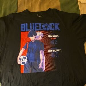 Ripple Junction Black Blue Lock Logo Tee with White Print